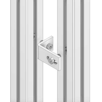41-420-3SS MODULAR SOLUTIONS GUARD UNIT FIXING ANGLE WITH S.S. HARDWARE TOP LOCKING PLATE ON REMOVABLE PANELS